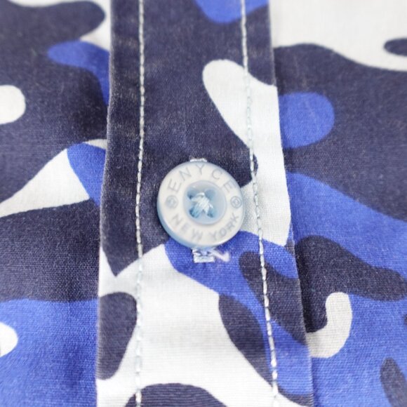 Enyce A Sean Combs Co. Blue Camo Shirt Men's Large Collared Button Up - Picture 3 of 11